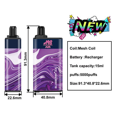 AIS Air 5000 Puffs Rechargeable Flashing Vape Pen Built In 950mAh
