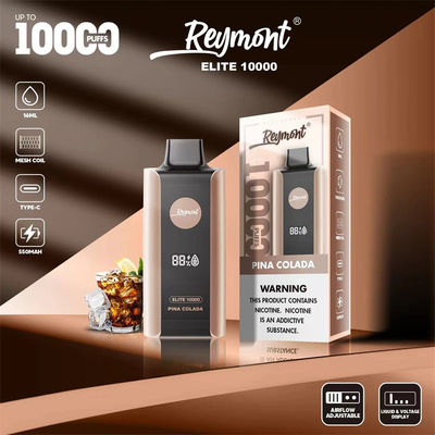 Elite 10000 Puffs Rechargeable Disposable Vape Device 1.2ohm Resistance Mesh Coil 8 Fruit Flavor
