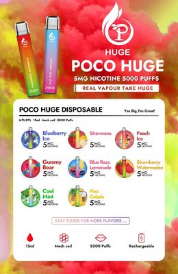 POCO Huge 5000 Puffs Disposable Vapes Cigarette for Wholesale