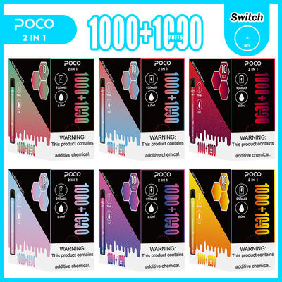 POCO 2 In 1 Pre Filled Salt Nicotine Disposable Vapes 5% Nic 950mAh