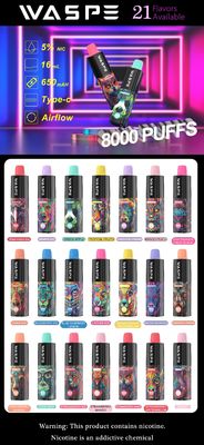 Type-C Charging Cabe Waspe 8000Puffs Disposable Electronic Pen with 650mAh Battery