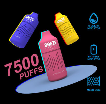 Puff Count Approximately 7500 Prefilled Disposable Vape with 650mAh Battery Capacity