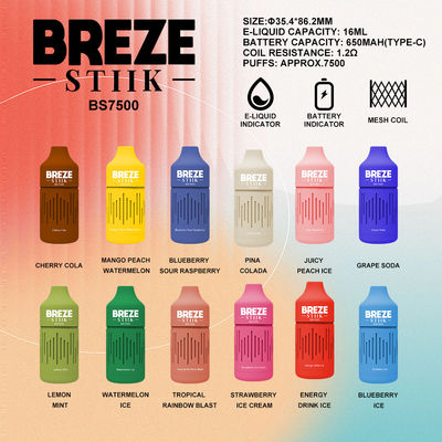 Prefilled Disposable Vape 200pcs/carton 10pcs/box 7500 Puff for Performance