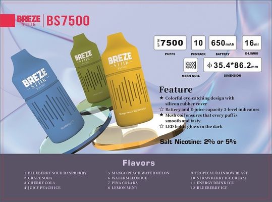 Prefilled Disposable Vape 200pcs/carton 10pcs/box 7500 Puff for Performance