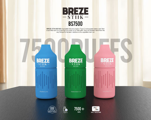 BREZE STIIK BS7500 Disposable vape  16ml Battery indicator  eliquid indicator