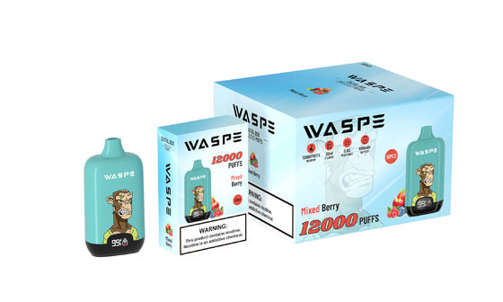 Waspe 12000puffs Digital Box High-Performance Electronic Cigarette with 5% Nic and Mixed Color