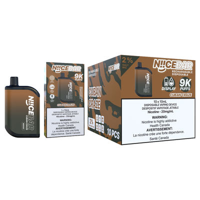 Nice Bar E-Cig With 9000 Puffs And 15ml Ejuice Capacity