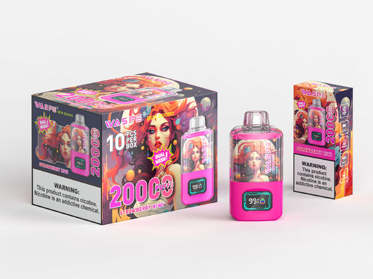 Rgb Light Big Puff Vape Battery 650Mah Sus304 20000Puffs