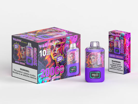 Rgb Light Big Puff Vape Battery 650Mah Sus304 20000Puffs
