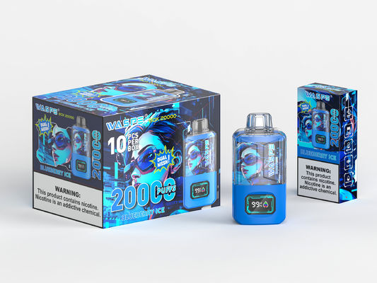 Rgb Light Big Puff Vape Battery 650Mah Sus304 20000Puffs
